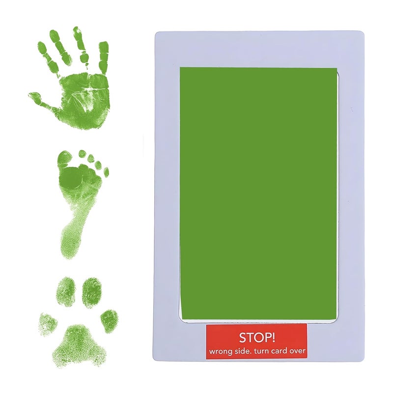 BEMBIKA Baby Finger Print and Footprint Kit inkpad for Kids, Safe and Non Toxic Ink Pad for Baby Foot Prints and Handprints - Light Green - Image 1