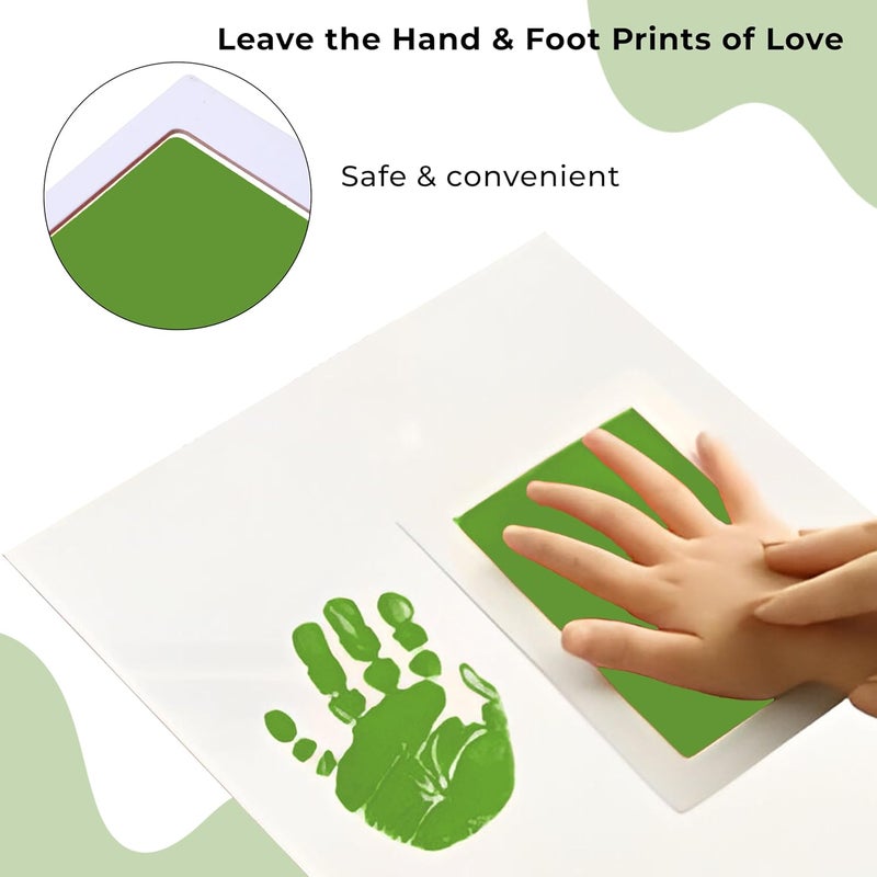 BEMBIKA Baby Finger Print and Footprint Kit inkpad for Kids, Safe and Non Toxic Ink Pad for Baby Foot Prints and Handprints - Light Green - Image 4