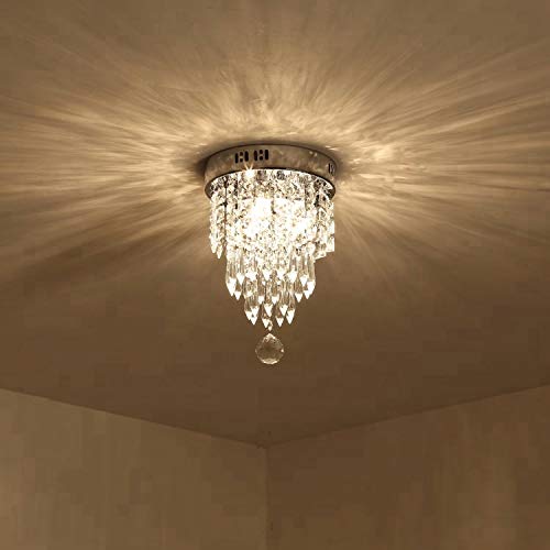 GANE-SHLIGHTS GL K9 Crystal Chandelier for Living Room Modern Ceiling Light Led Jhummer for Hall Hotel Resort Shop Temples, Office, Resort B1 (Warmwhite)(Size: W 23cm,H 30cm)(Small) - Image 1