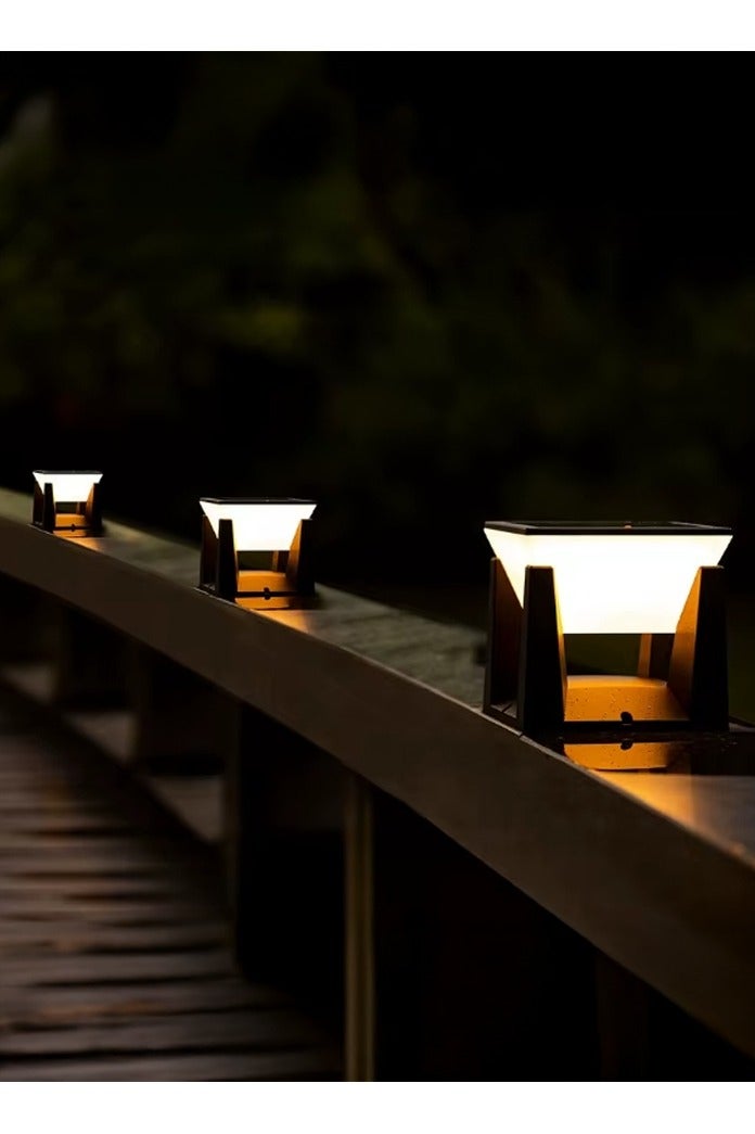 مودي عبوة من قطعتين من مصابيح أعمدة الطاقة الشمسية الخارجية - مصابيح LED مقاومة للماء IP65، 3 أوضاع ألوان (3000 كلفن/4500 كلفن/6500 كلفن)، مصابيح سياج تعمل بالطاقة الشمسية من الغسق إلى الفجر للبوابة والحديقة والفناء والحديقة - Image 2