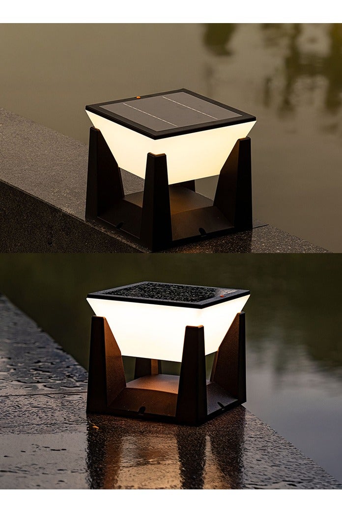 مودي عبوة من قطعتين من مصابيح أعمدة الطاقة الشمسية الخارجية - مصابيح LED مقاومة للماء IP65، 3 أوضاع ألوان (3000 كلفن/4500 كلفن/6500 كلفن)، مصابيح سياج تعمل بالطاقة الشمسية من الغسق إلى الفجر للبوابة والحديقة والفناء والحديقة - Image 5