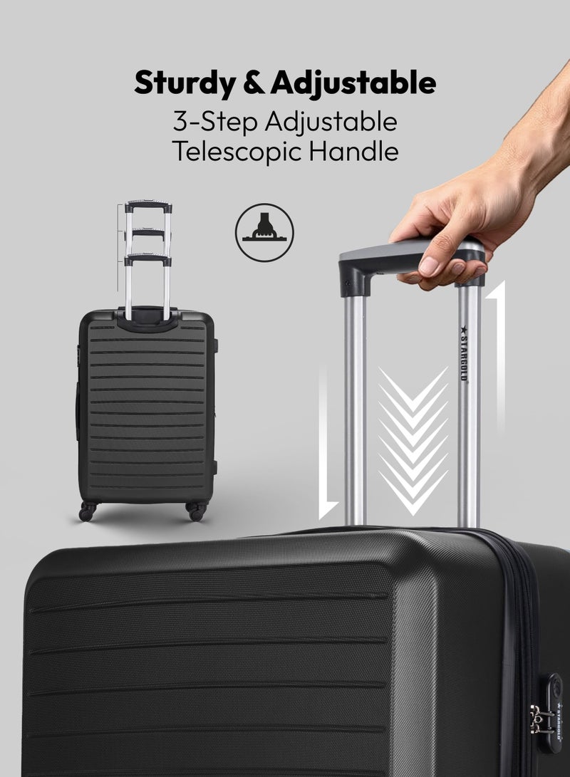 ستارجولد مجموعة حقائب سفر من 4 قطع (20/24/28/32 بوصة) - حقائب سفر صلبة من مادة ABS بسحاب قابل للتمدد، وعجلات دوارة 360 درجة، وقفل رقمي - حقيبة سفر خفيفة الوزن بعجلات - Image 5