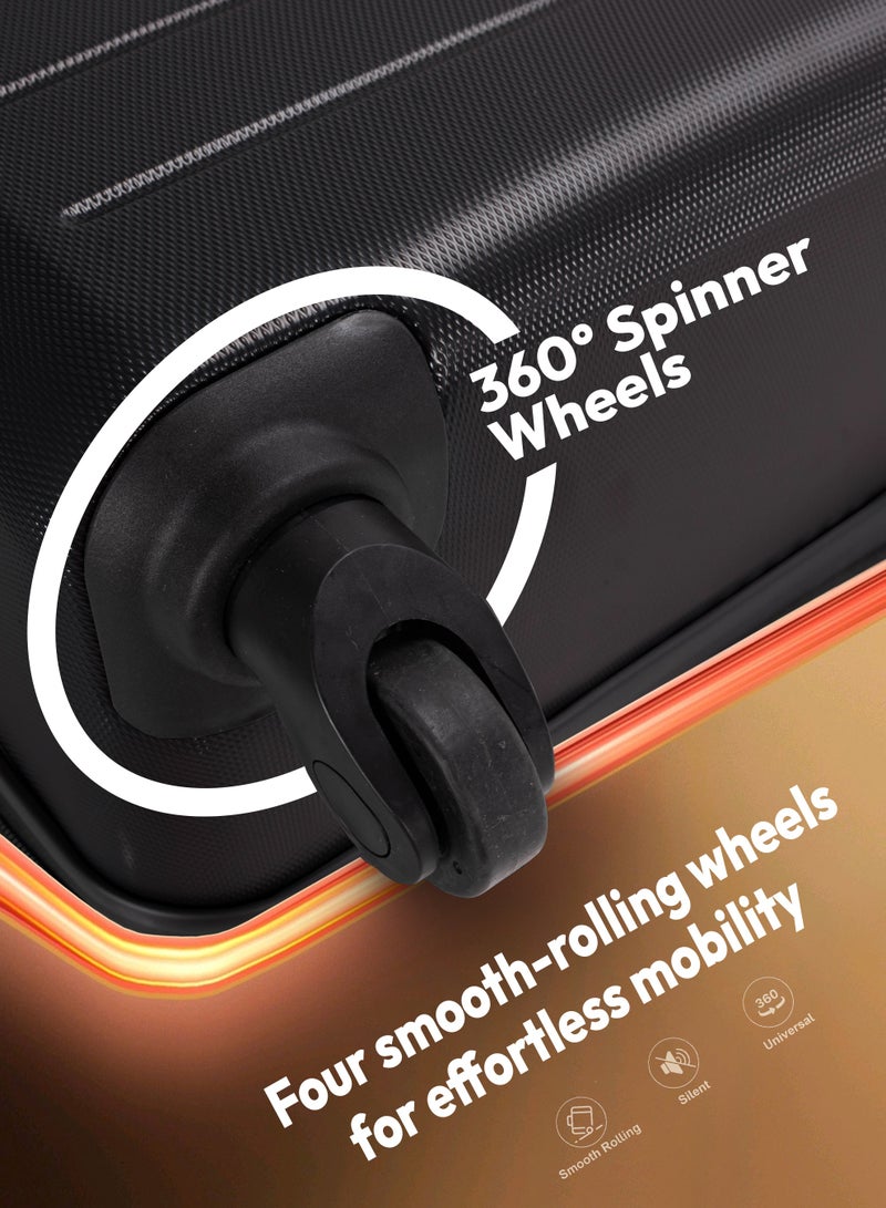 ستارجولد مجموعة حقائب سفر من 4 قطع (20/24/28/32 بوصة) - حقائب سفر صلبة من مادة ABS بسحاب قابل للتمدد، وعجلات دوارة 360 درجة، وقفل رقمي - حقيبة سفر خفيفة الوزن بعجلات - Image 3