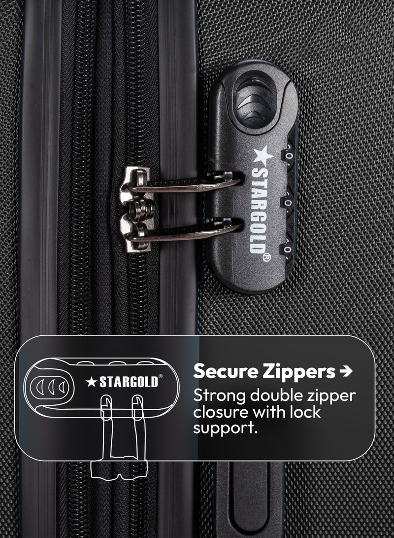 ستارجولد مجموعة حقائب سفر من 4 قطع (20/24/28/32 بوصة) - حقائب سفر صلبة من مادة ABS بسحاب قابل للتمدد، وعجلات دوارة 360 درجة، وقفل رقمي - حقيبة سفر خفيفة الوزن بعجلات - Image 4