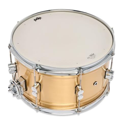 Pacific Drums Concept Series Metal Snare, 14" x 8" Brushed Brass, 1.2mm, Natural Satin - Image 4