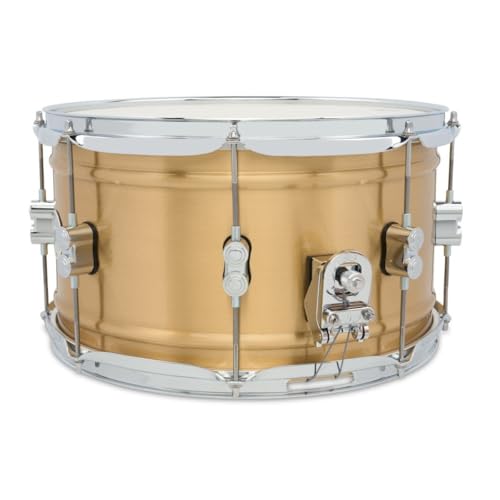 Pacific Drums Concept Series Metal Snare, 14" x 8" Brushed Brass, 1.2mm, Natural Satin - Image 2