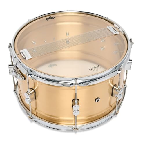 Pacific Drums Concept Series Metal Snare, 14" x 8" Brushed Brass, 1.2mm, Natural Satin - Image 5