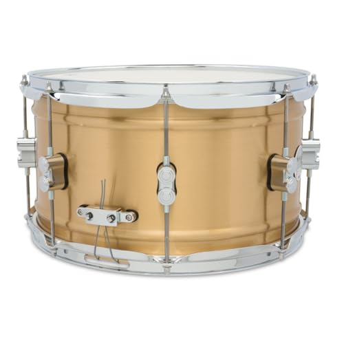 Pacific Drums Concept Series Metal Snare, 14" x 8" Brushed Brass, 1.2mm, Natural Satin - Image 3