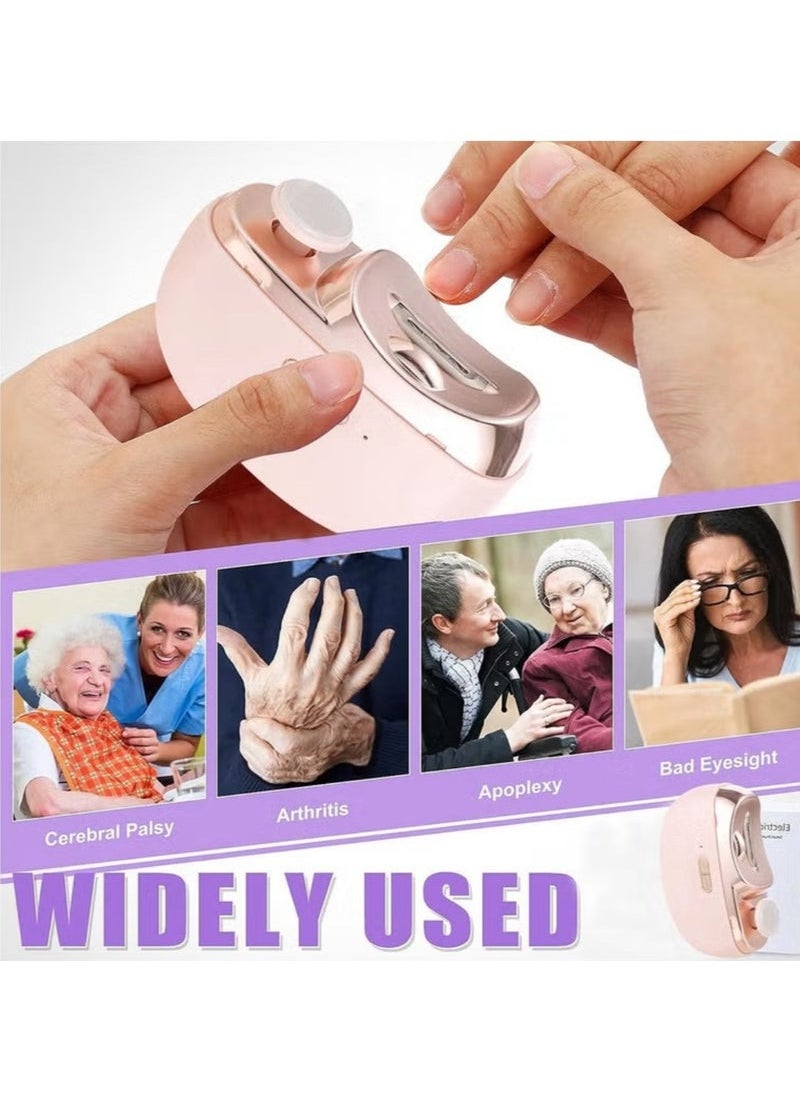 GUDOO Electric Nail Trimmer for Baby with LED Light 2 in 1 Automatic Safety Fingernail Clipper and File with Nail Scraps Storage for Newborn Kids Adult Elderly 2 Speeds USB Rechargeable  - Image 2