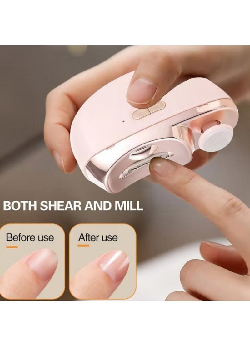 GUDOO Electric Nail Trimmer for Baby with LED Light 2 in 1 Automatic Safety Fingernail Clipper and File with Nail Scraps Storage for Newborn Kids Adult Elderly 2 Speeds USB Rechargeable  - Image 4