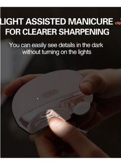 GUDOO أداة تشذيب أظافر كهربائية للأطفال مع إضاءة LED 2 في 1 قلامة أظافر أوتوماتيكية آمنة ومبرد أظافر مع تخزين قصاصات الأظافر للأطفال حديثي الولادة والكبار السن 2 سرعات USB قابلة لإعادة الشحن  - Image 5