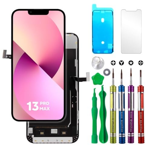 Ace Tech Cellular LCD Screen Replacement for iPhone 13 Pro Max (A2484, A2641, A2644, A2645, A2643) 6.7 inch Touch Screen Display Digitizer Frame Assembly W/Repair Kit + Tempered Glass + Adhesive - Image 1