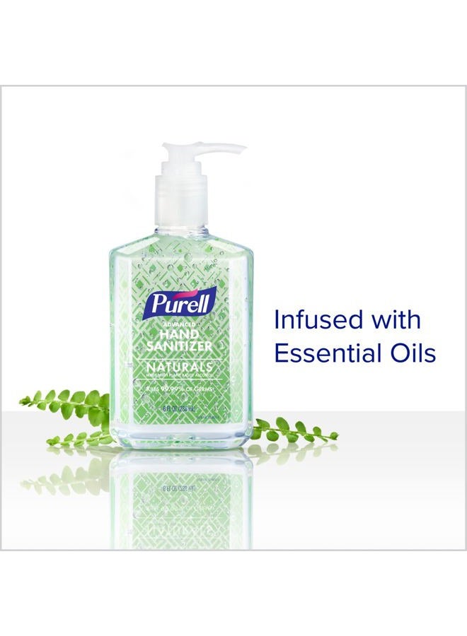 PURELL Advanced Hand Sanitizer Naturals with Plant Based Alcohol, Citrus Scent, 8 fl oz Pump Bottle (Pack of 4) - 9626-06-ECDECO - Image 3