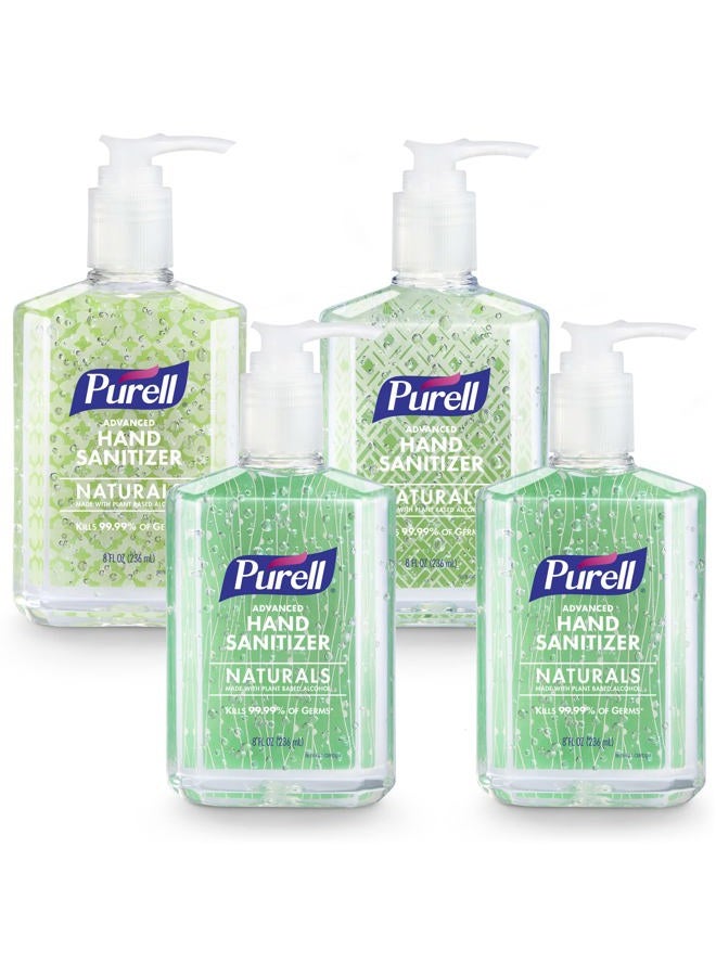 PURELL Advanced Hand Sanitizer Naturals with Plant Based Alcohol, Citrus Scent, 8 fl oz Pump Bottle (Pack of 4) - 9626-06-ECDECO - Image 1
