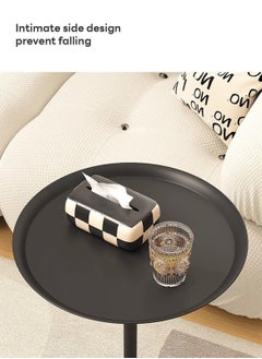 XiuWoo Retro Style Sofa Side Table, Light Luxury Style Coffee Table for Serving Guests, Side Table for Living Room Balcony Bedroom 40*40*60 cm  - Image 3