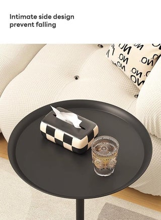 Retro Style Sofa Side Table, Light Luxury Style Coffee Table for Serving Guests, Side Table for Living Room Balcony Bedroom 40*40*60 cm - view 3