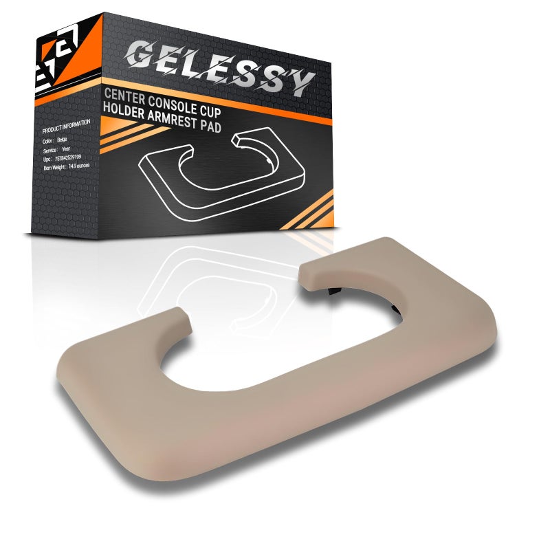 Gelessy Center Console Cup Holder Compatible with Ford F250 F350 F450 1999-2010 Center Console Cup Holder Armrest Pad, Center Console Accessories (Beige)