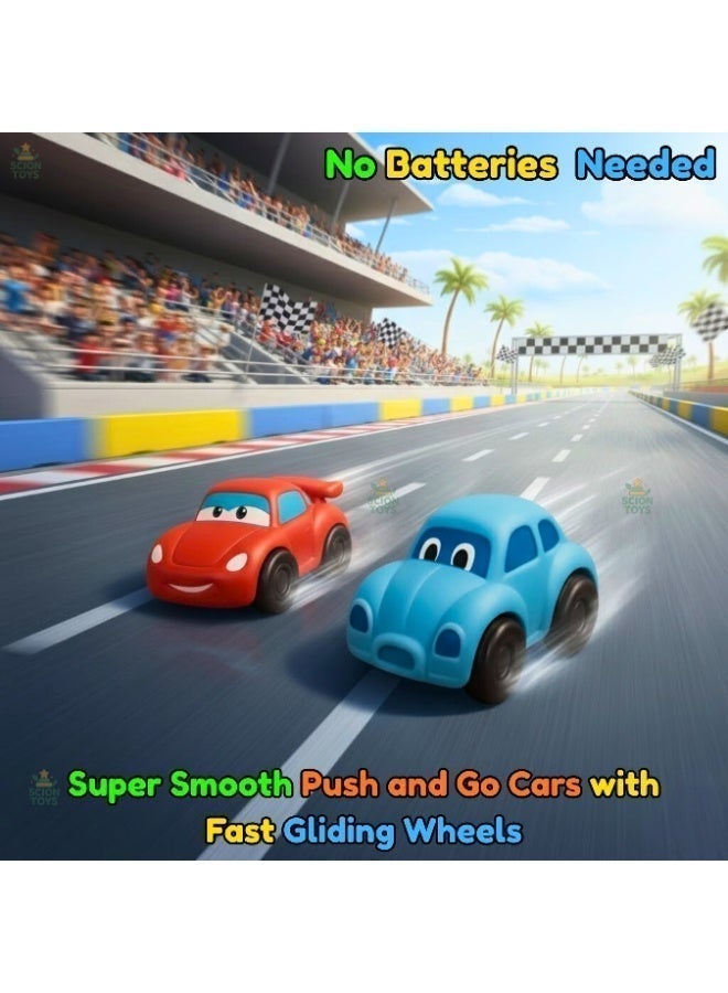 Scion Toys 2-Pack Push and Go Toy Cars for Toddlers, Soft Rubber Car Toys with 2 Character Figures, Vehicle Toys for Boys & Girls Ages 1-3, Bath & Beach Toys, Birthday Gift - Image 4