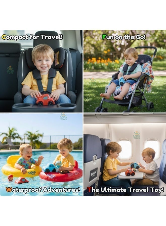 Scion Toys 2-Pack Push and Go Toy Cars for Toddlers, Soft Rubber Car Toys with 2 Character Figures, Vehicle Toys for Boys & Girls Ages 1-3, Bath & Beach Toys, Birthday Gift - Image 5