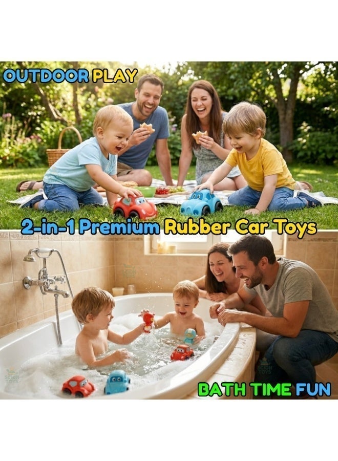 Scion Toys 2-Pack Push and Go Toy Cars for Toddlers, Soft Rubber Car Toys with 2 Character Figures, Vehicle Toys for Boys & Girls Ages 1-3, Bath & Beach Toys, Birthday Gift - Image 3