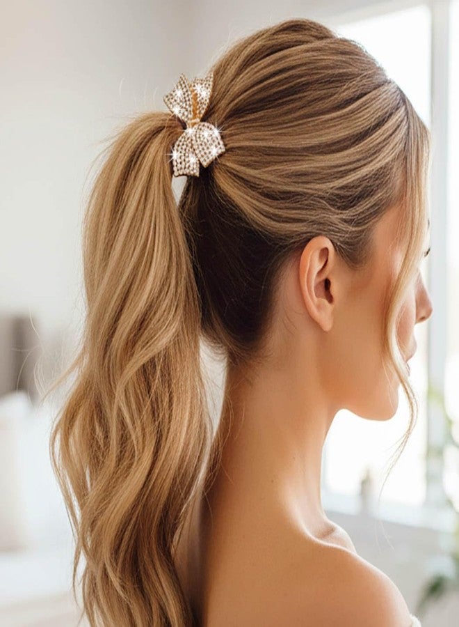 Campsis Rhinestone Hair Ties Fancy Bowknot Ponytail Holder Sparkly Hair Accessories for Women and Girls (Pack of 3) - Image 3
