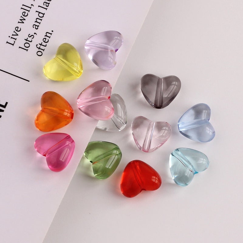 Acrylic Heart Beads for DIY Jewelry Making - Image 2