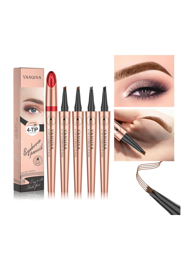 Excefore Eyebrow Pencils, Eye Makeup Pencils Long Lasting Waterproof Micro 4-Point Lifter and Microblading Pencil Perfect Brows - Image 4