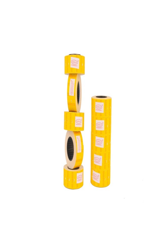 Bambalio Yellow Colour Price Labels (ECO) with MRP Print 20 Label Rolls Compatible with All Single Line Labeling Machines- BLR-YMRP(T) ECO - Image 1