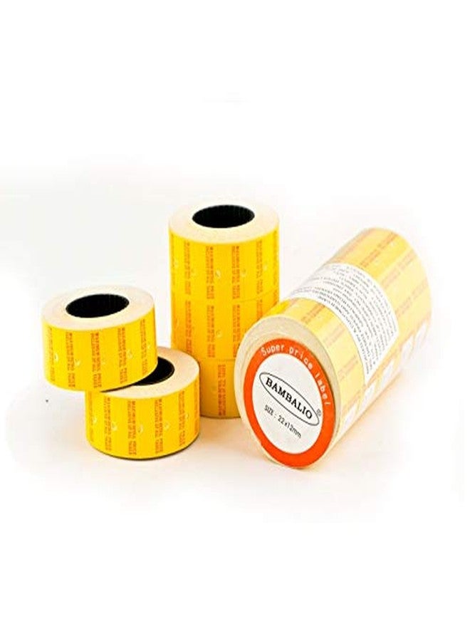 Bambalio Yellow Colour Price Labels (ECO) with MRP Print 20 Label Rolls Compatible with All Single Line Labeling Machines- BLR-YMRP(T) ECO - Image 2
