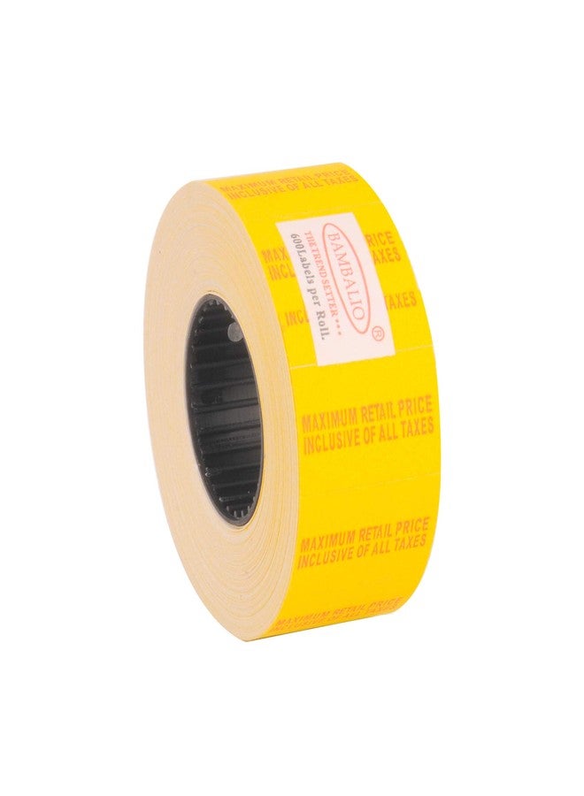 Bambalio Yellow Colour Price Labels (ECO) with MRP Print 20 Label Rolls Compatible with All Single Line Labeling Machines- BLR-YMRP(T) ECO - Image 4