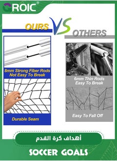 GROIC Portable Soccer Goal Foldable Pop Up Training Soccer Goals Net Set with Carry Bag for Outdoor & Backyard Kids Practice Football Goals Ideal Games Soccer Goals Net for Toddler Youth Adults  - Image 2