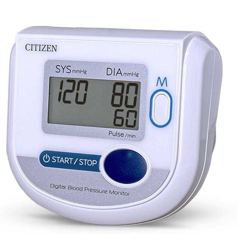Digital Blood Pressure Monitor with Large Display for Accurate Home Health Tracking - Citizen White