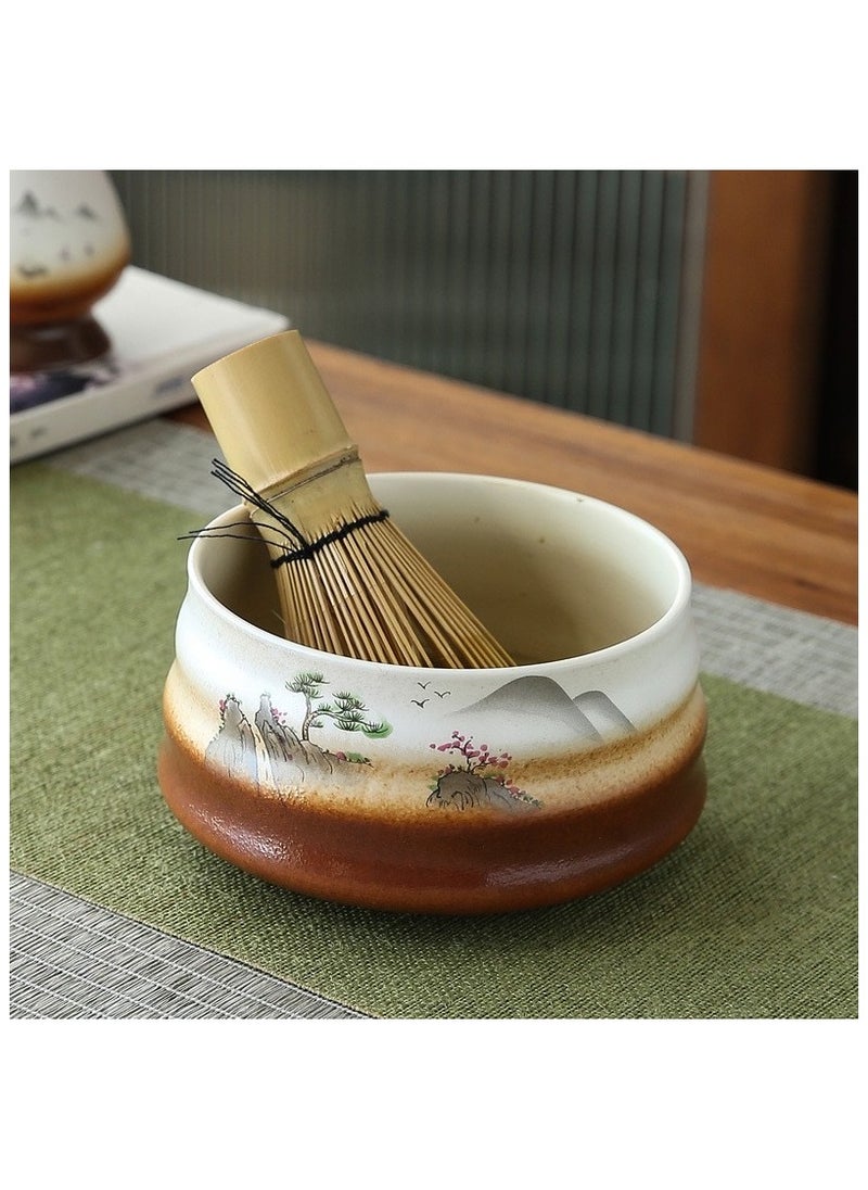 ماركة غير محددة - طقم خفقت شاي الماتشا الأخضر مكون من 4 قطع ، طقم حامل طقم شاي ماتشا ، وعاء خفق - Image 1