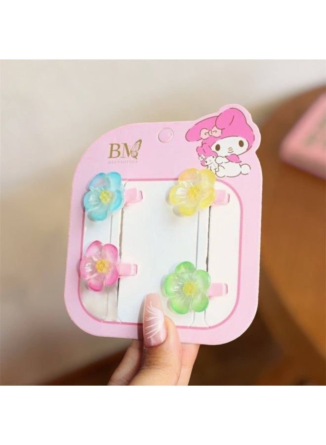 Small Flower-Shaped Hair Claw Clip – 4 Pieces on Card – Elegant Floral Design Hair Clip – Strong Yet Lightweight Hold – Suitable for All Hair Types and Daily Use - Image 2