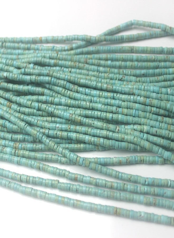 LIFAVOVY 160pcs 3x2mm Natural Turquoise Heishi Disc Rondelle Spacer Stone Semi Precious Gemstone Loose Beads for Jewelry Making 15" A - Image 3