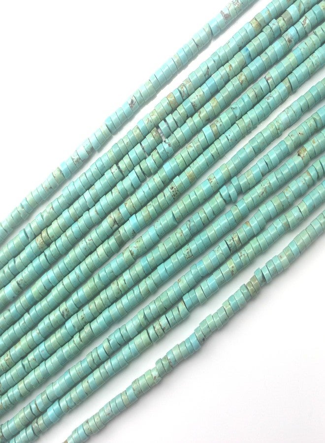 LIFAVOVY 160pcs 3x2mm Natural Turquoise Heishi Disc Rondelle Spacer Stone Semi Precious Gemstone Loose Beads for Jewelry Making 15" A - Image 1