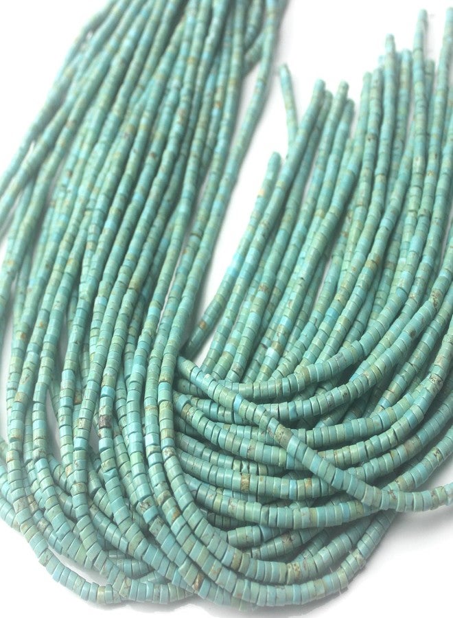 LIFAVOVY 160pcs 3x2mm Natural Turquoise Heishi Disc Rondelle Spacer Stone Semi Precious Gemstone Loose Beads for Jewelry Making 15" A - Image 4