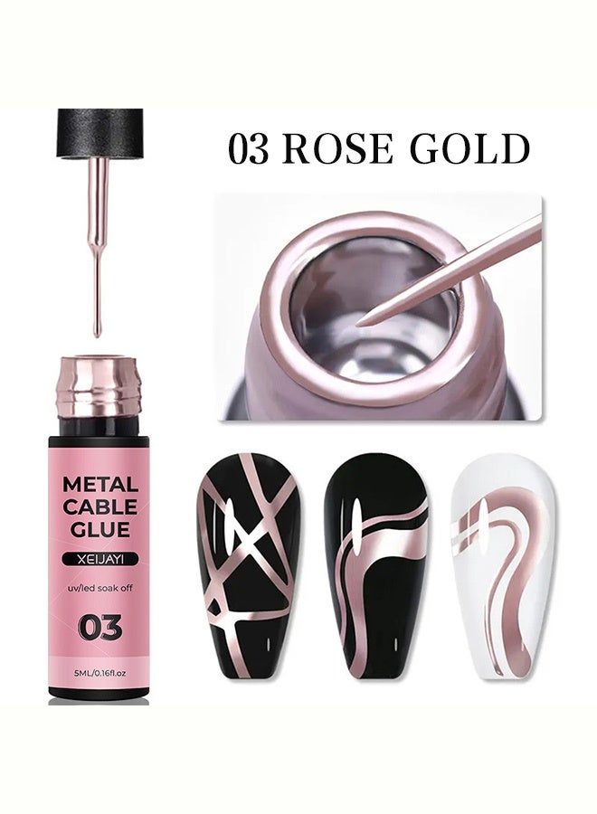 XEIJAYI Metal Cable Glue UV/LED Soak Off Nail Art Adhesive for Securing Metal Decorations, Chains and Charms 5ml #03 - Image 3