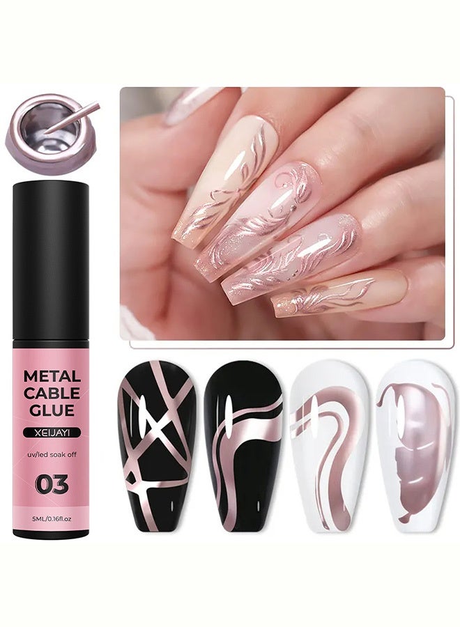 XEIJAYI Metal Cable Glue UV/LED Soak Off Nail Art Adhesive for Securing Metal Decorations, Chains and Charms 5ml #03 - Image 2