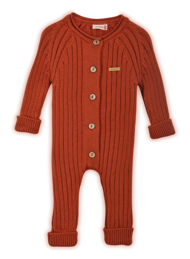 Minora Baby Romper Onesies Long Sleeve Clothing, Baby Essentials Knitted Overalls Outfits for Girl&Boy Clothes, Knitwear Unisex Jumpsuit, Para Niño, Toddler Bodysuit for Infant, Soil,9-12 Months - Image 1