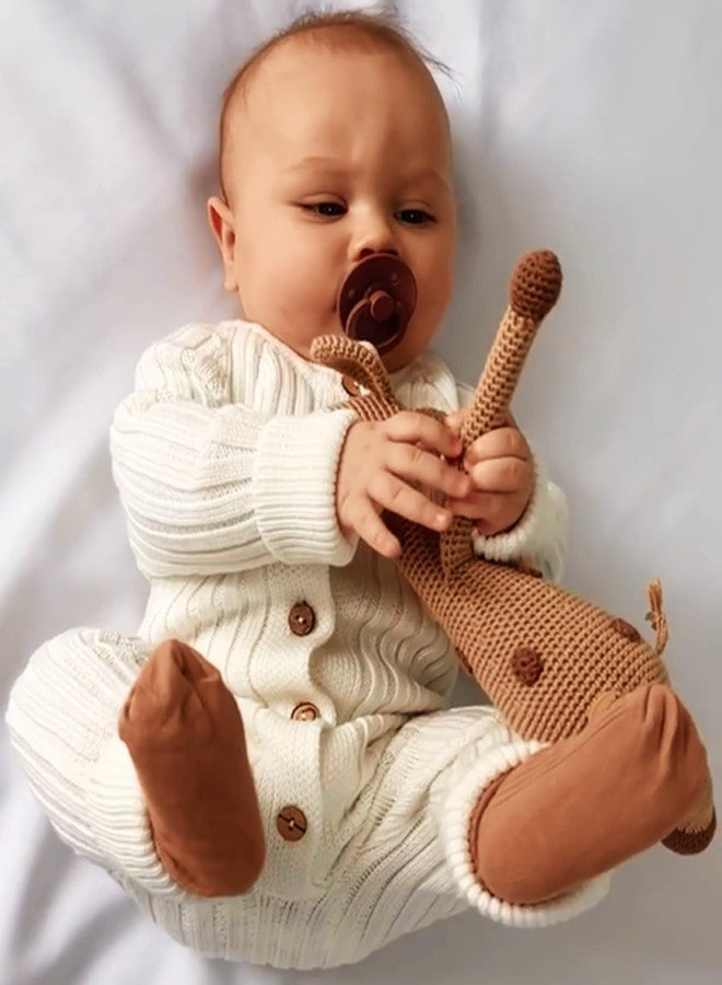 Minora Baby Romper Onesies Long Sleeve Clothing, Baby Essentials Knitted Overalls Outfits for Girl&Boy Clothes, Knitwear Unisex Jumpsuit, Para Niño, Toddler Bodysuit for Infant, Soil,9-12 Months - Image 4