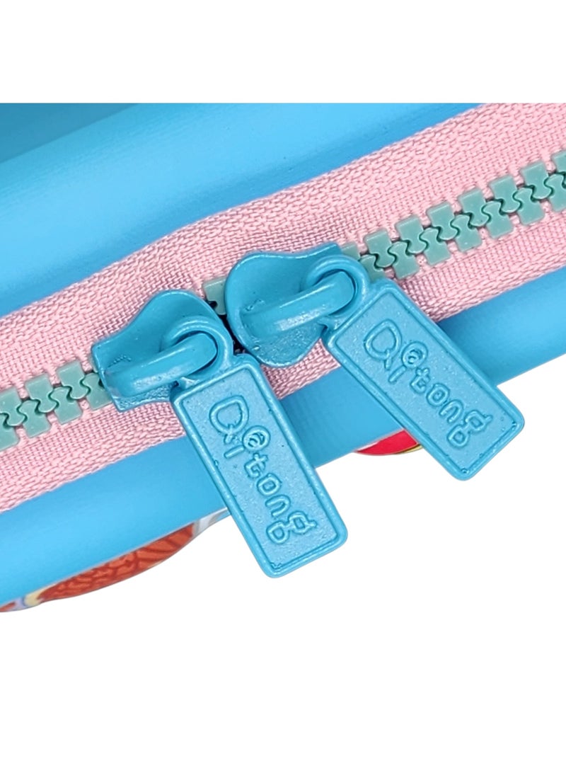 Yummy-Meal Wide Baby Blue HardCover Pencil Case - Image 3
