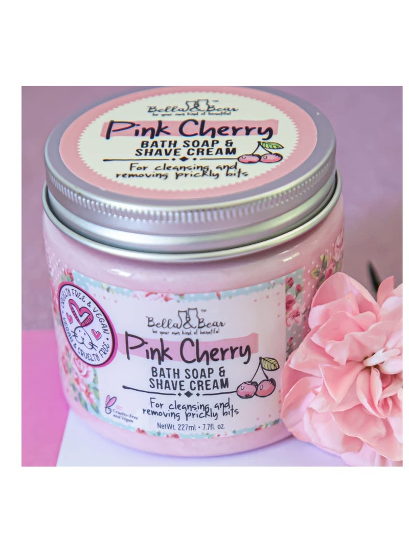 Bella and Bear Bella & Bear Pink Cherry Bath Soap & Shave Cream, Paraben Free, No Harmful Chemicals, Cruelty Free, Vegan, 6.7oz  - Image 2