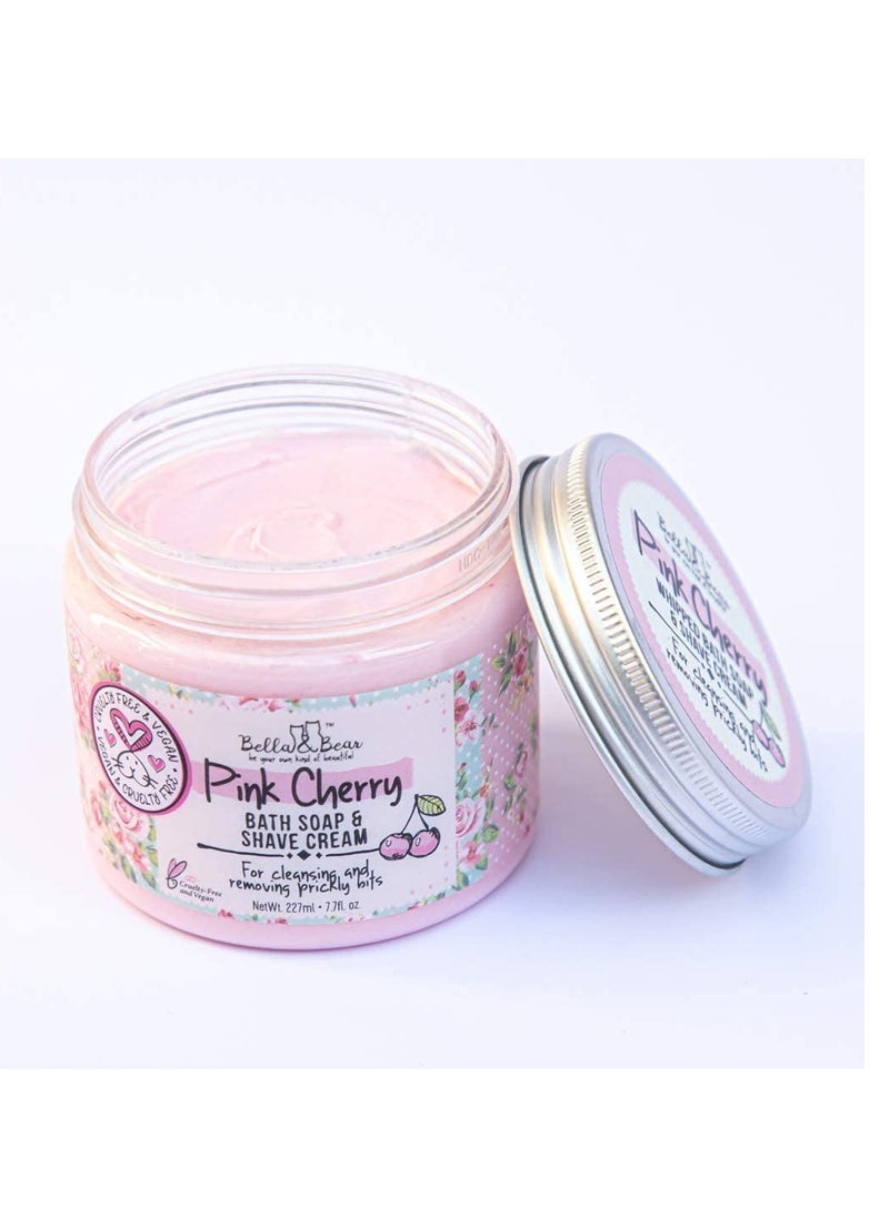 Bella and Bear Bella & Bear Pink Cherry Bath Soap & Shave Cream, Paraben Free, No Harmful Chemicals, Cruelty Free, Vegan, 6.7oz  - Image 3