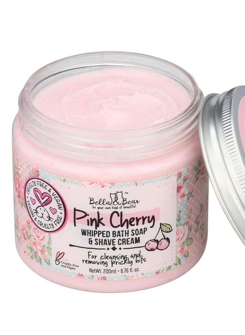 Bella and Bear Bella & Bear Pink Cherry Bath Soap & Shave Cream, Paraben Free, No Harmful Chemicals, Cruelty Free, Vegan, 6.7oz  - Image 4