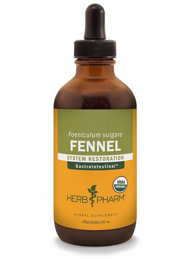 HERB PHARM Certified Organic Fennel Liquid Extract for Digestive System Support - 4 Ounce - Image 1