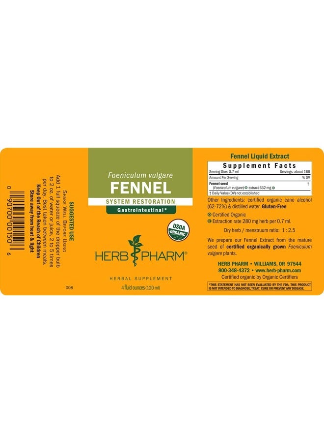 HERB PHARM Certified Organic Fennel Liquid Extract for Digestive System Support - 4 Ounce - Image 5