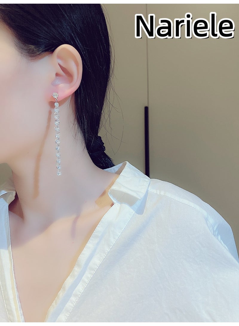 Nariele New Crystal Retro Tassel Earrings - Image 2