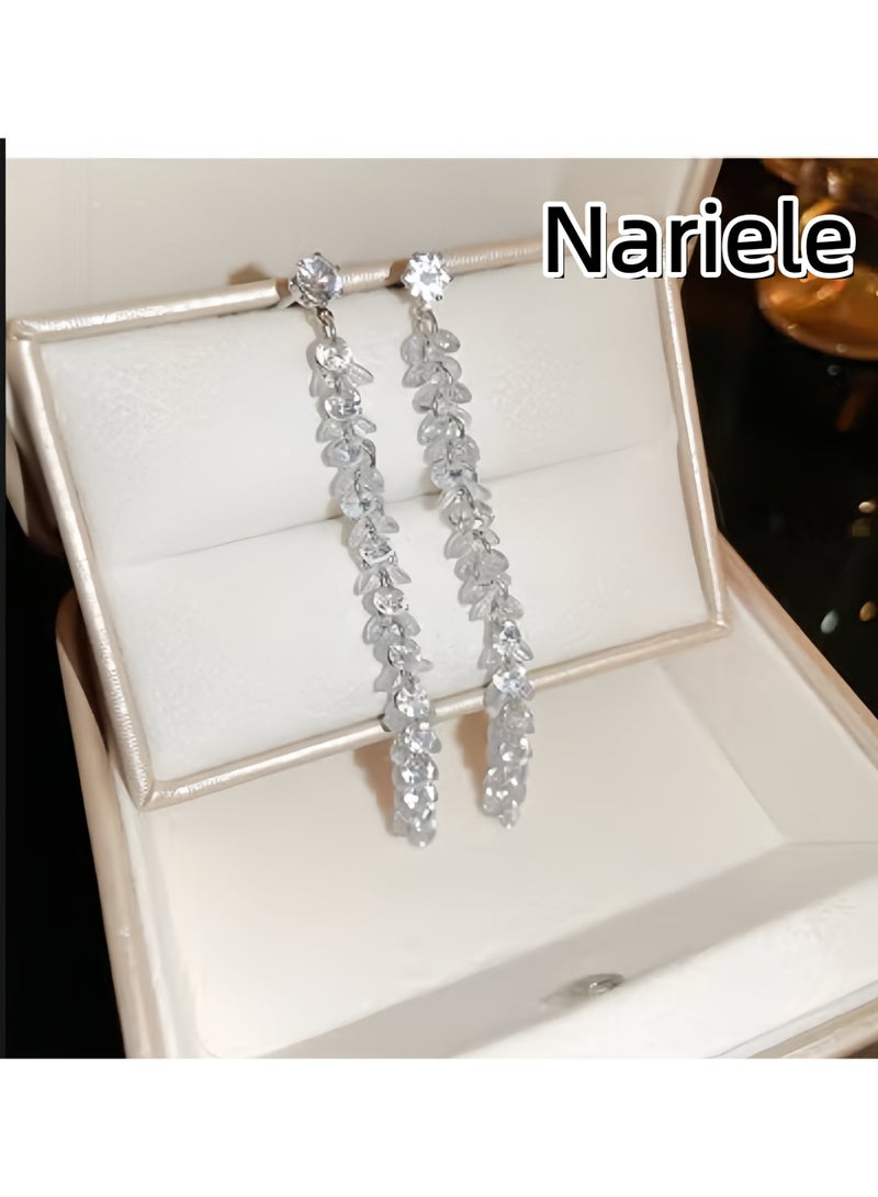 Nariele New Crystal Retro Tassel Earrings - Image 1