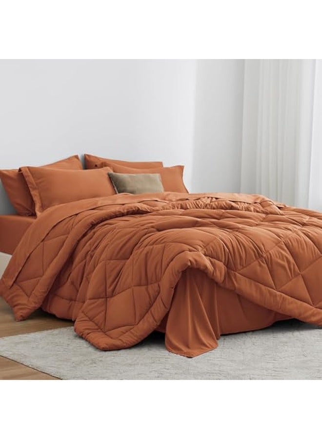 سيجنولا لحاف سيجنولا دايموند مايكروفايبر ثقيل، 3.5 كجم، طقم من 1 لحاف (240 سم × 250 سم)، بطانية سرير مزدوجة فائقة النعومة للشتاء لون تيراكوتا - Image 2